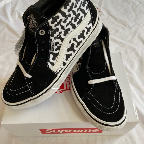SUPREME VANS MONOGRAM S LOGO SKATE GROSSO MID - Picture 3 of 16